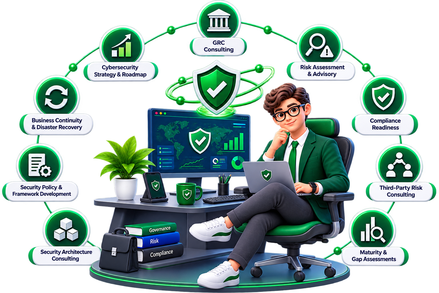 Illustration representing security consulting services.